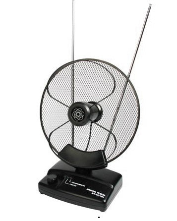 Antenne television parabolique usage interieur tv tnt uhf vhf fm amplificateur 28db 220v 12v antm4 - ECLATS DESTOCKAGE