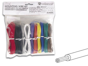 Assortiment fils de cablage 0.2mm 10 couleurs 60m ame multibrins k/mow velleman ECLATS DESTOCKAGE