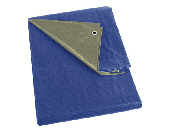 Bache bleu kaki 3 x 4m tres solide impermeable 259-34 perel - ECLATS DESTOCKAGE