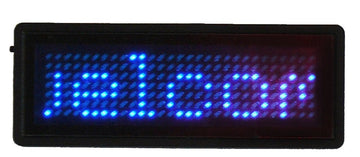 Badge a led bleu programmable afficheur 5 digit carte visite 5 caractères 29 x 7 dot matrix b729tsb ECLATS DESTOCKAGE