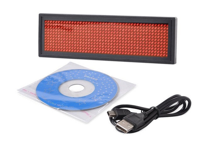 Badge Affichage Rechargeable 220V 5v à LED rouge programmable avec Programmation USB ld410 ECLATS DESTOCKAGE