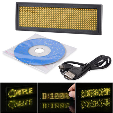 Badge Affichage Rechargeable à LED jaune 220v 5v programmable avec Programmation USB ld410 ECLATS DESTOCKAGE