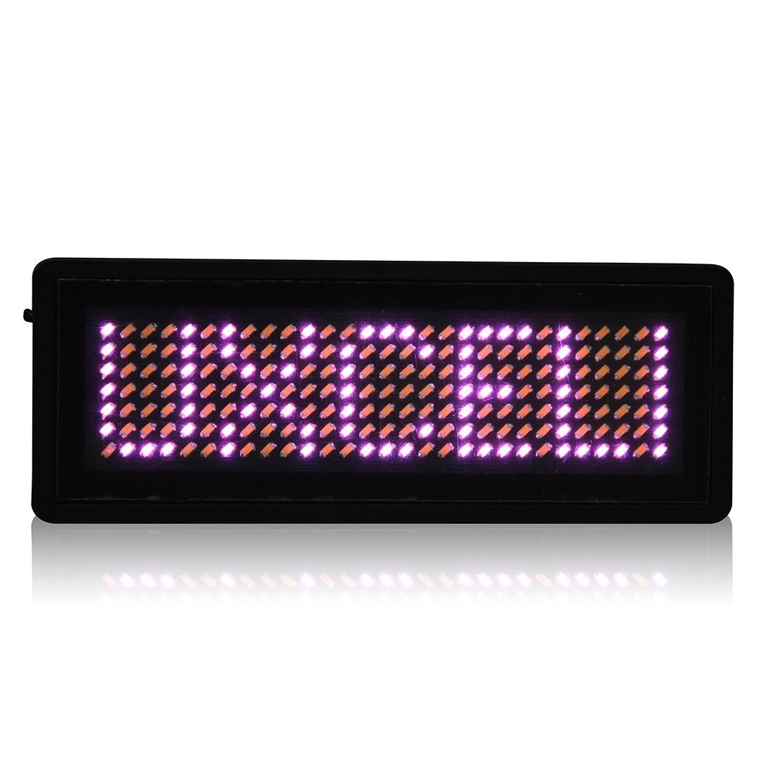 Badge Affichage Rechargeable à LED rose programmable avec Programmation USB ECLATS DESTOCKAGE