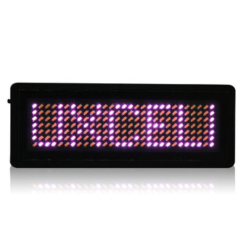 Badge Affichage Rechargeable à LED rose programmable avec Programmation USB ECLATS DESTOCKAGE