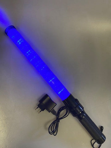 Baton lumineux bleu accu rechargeable + chargeur signalisation circulation train sncf chef de gare avion ECLATS DESTOCKAGE