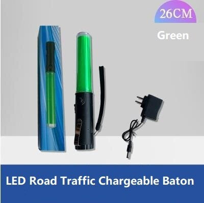 Baton lumineux 26cm led verte + batterie rechargeable + chargeur 220v 5v support magnetique ECLATS DESTOCKAGE