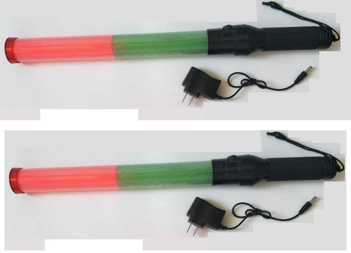 2 Baton lumineux rechargeable led vert rouge Eclairage circulation route aeroport train signalisation ECLATS DESTOCKAGE