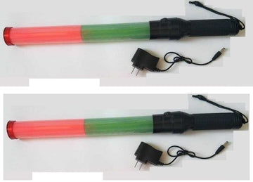 2 Baton lumineux rechargeable led vert rouge Eclairage circulation route aeroport train signalisation ECLATS DESTOCKAGE