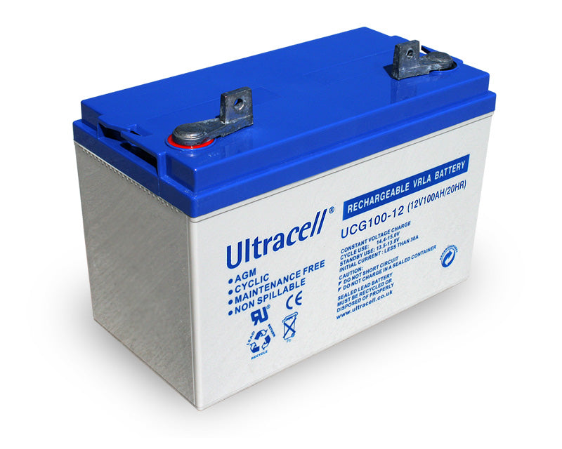 Batterie 12v 100ah accu etanche rechargeable agm solaire accumulateur plomb ucg100 12 100a eolienne - ECLATS DESTOCKAGE
