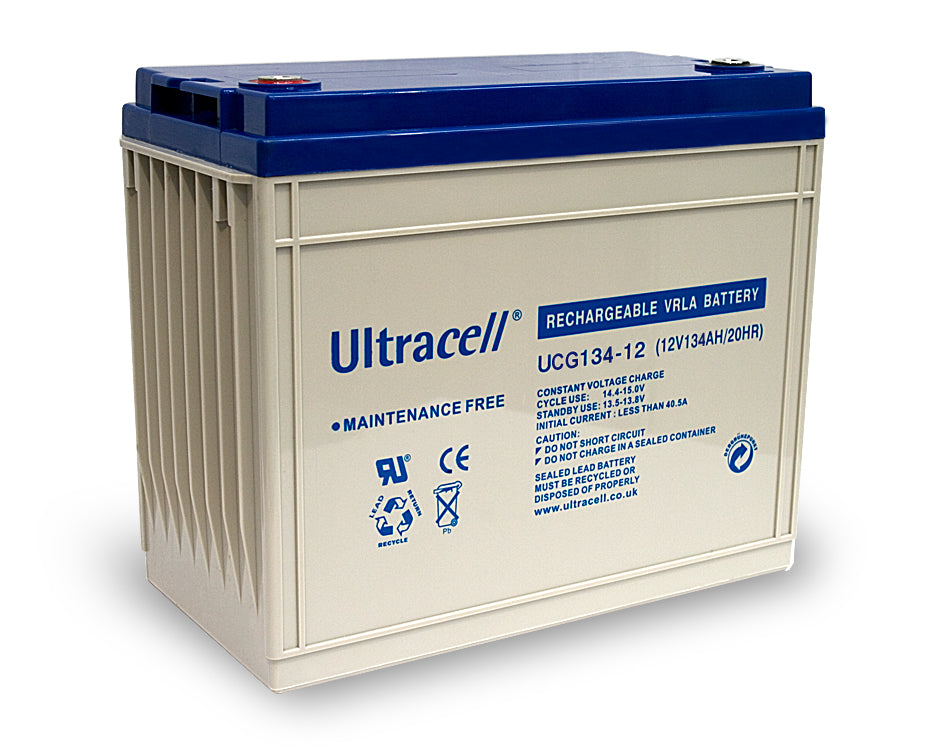 Batterie 12v 130ah accu rechargeable 134ah solaire ucg134 12 eolienne plomb accumulateur etanche - ECLATS DESTOCKAGE