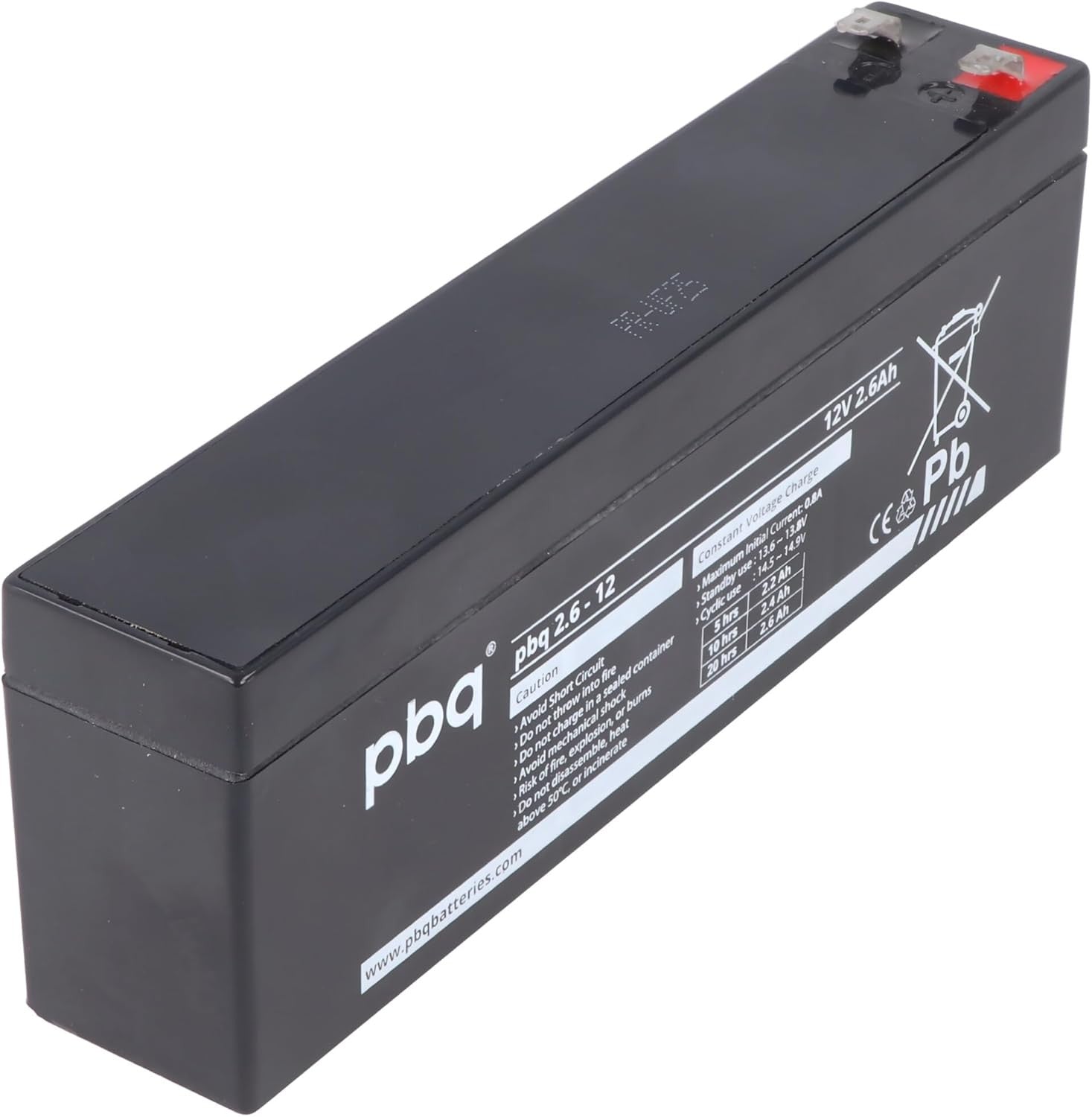 Batterie accu pile rechargeable pbq 2.6-12 12v 2.6ah accumulateur plomb gel etanche 12vcc 2.6ah - ECLATS DESTOCKAGE