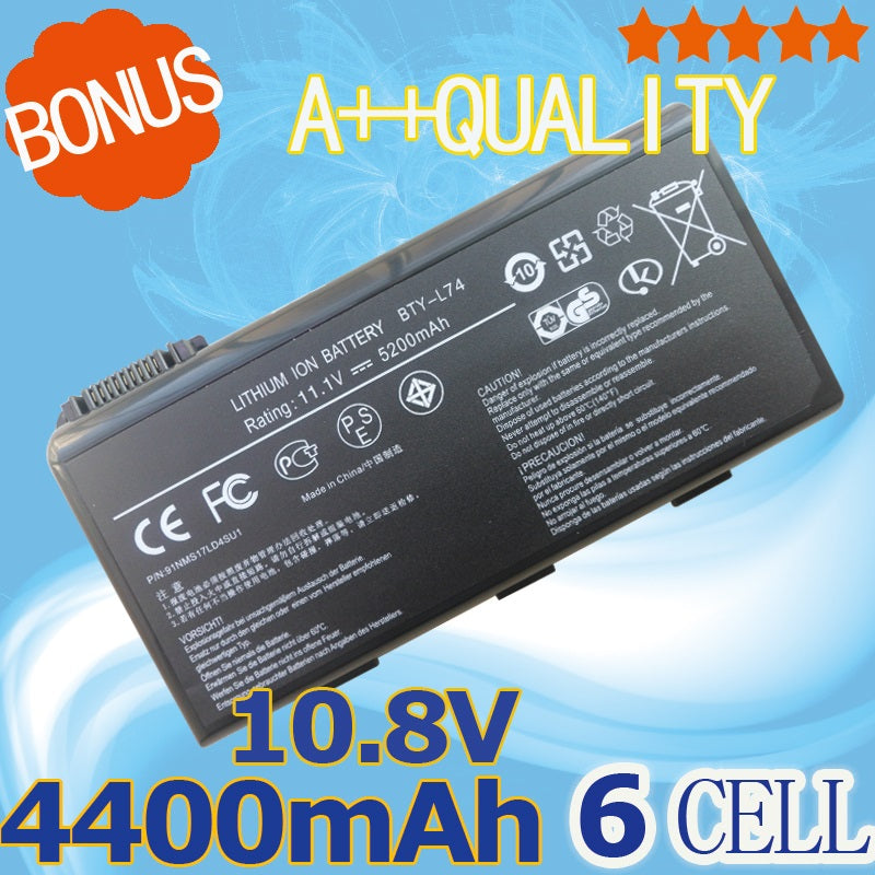 Batterie bty-l74 4400ma 11.1v pour msi cr500 a6200 a6005 cr600 cr610 cr620 cr630 cr700 ms-1681 1682 - ECLATS DESTOCKAGE