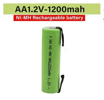 Batterie rechargeable 1200mah 2A 1.2v lr06 cosse aa am3 lr6 ni-mh avec patte pour rasoir brosse dent ECLATS DESTOCKAGE