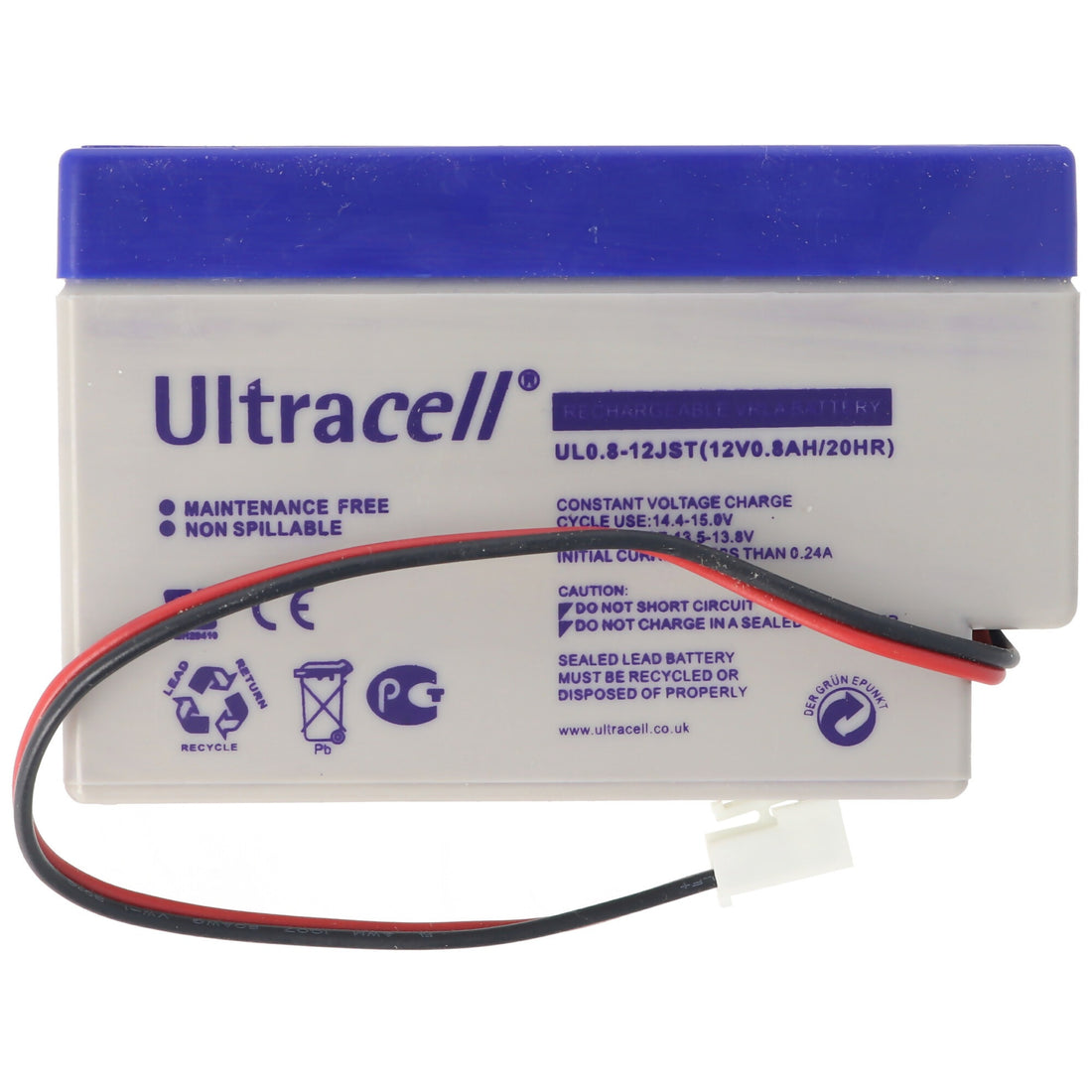 Batterie rechargeable 12v 0.8ah ul0.8 1 pile sèche accu plomb gel mp0.8 12 accumulateur - ECLATS DESTOCKAGE