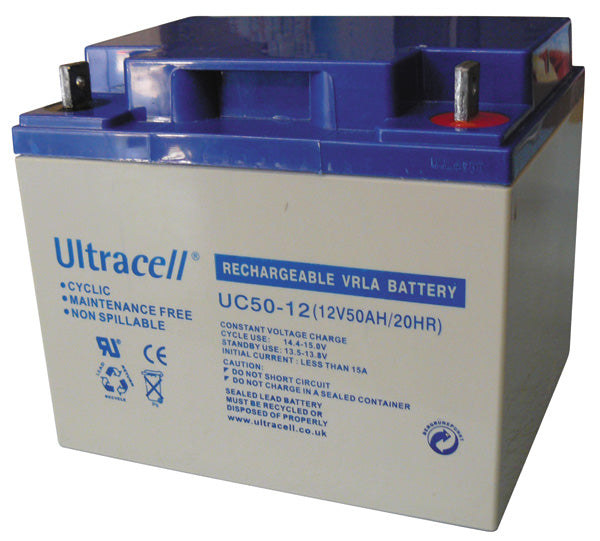 Batterie rechargeable 12v 50ah ul50-12 accu solaire eolienne accumulateur plomb etanche chariot golf - ECLATS DESTOCKAGE