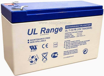 Batterie rechargeable 12v 6.5a 6,5ah 7a 7ah ul7 12 faston 4.8mm accu plomb gel accumulateur 12v7 - ECLATS DESTOCKAGE