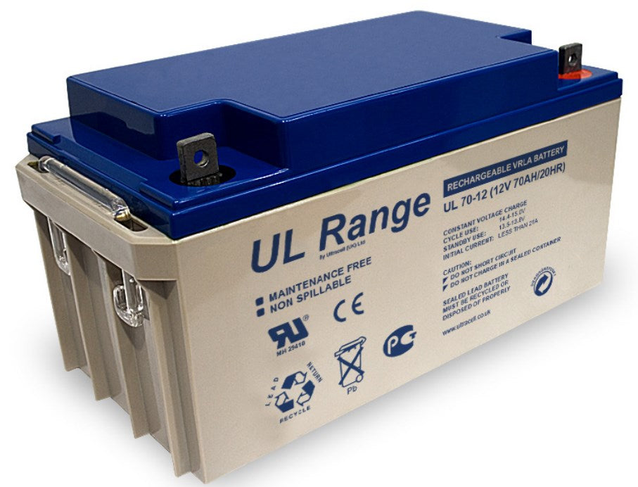 Batterie rechargeable 12v 70ah ul70 12 accus solaire accumulateur plomb cyclique gel golf el 12 70a - ECLATS DESTOCKAGE