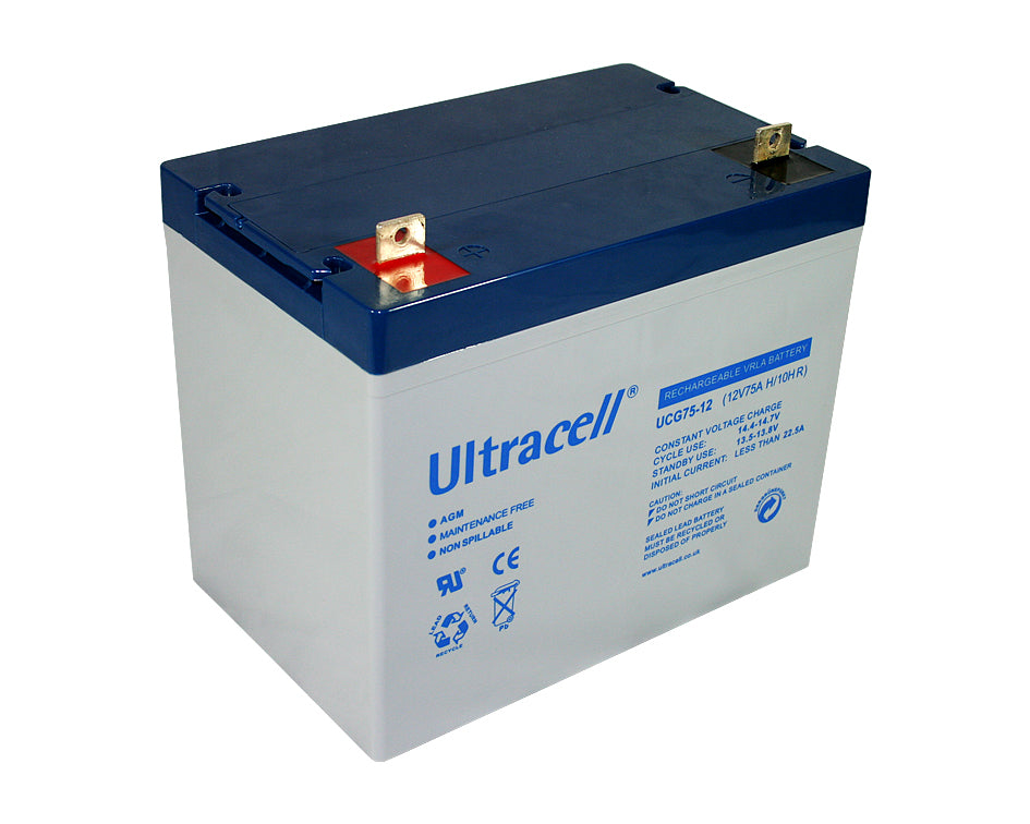 Batterie rechargeable 12v 75a 75ah ucg75 12 solaire eolienne accumulateur gel etanche plomb cyclique - ECLATS DESTOCKAGE