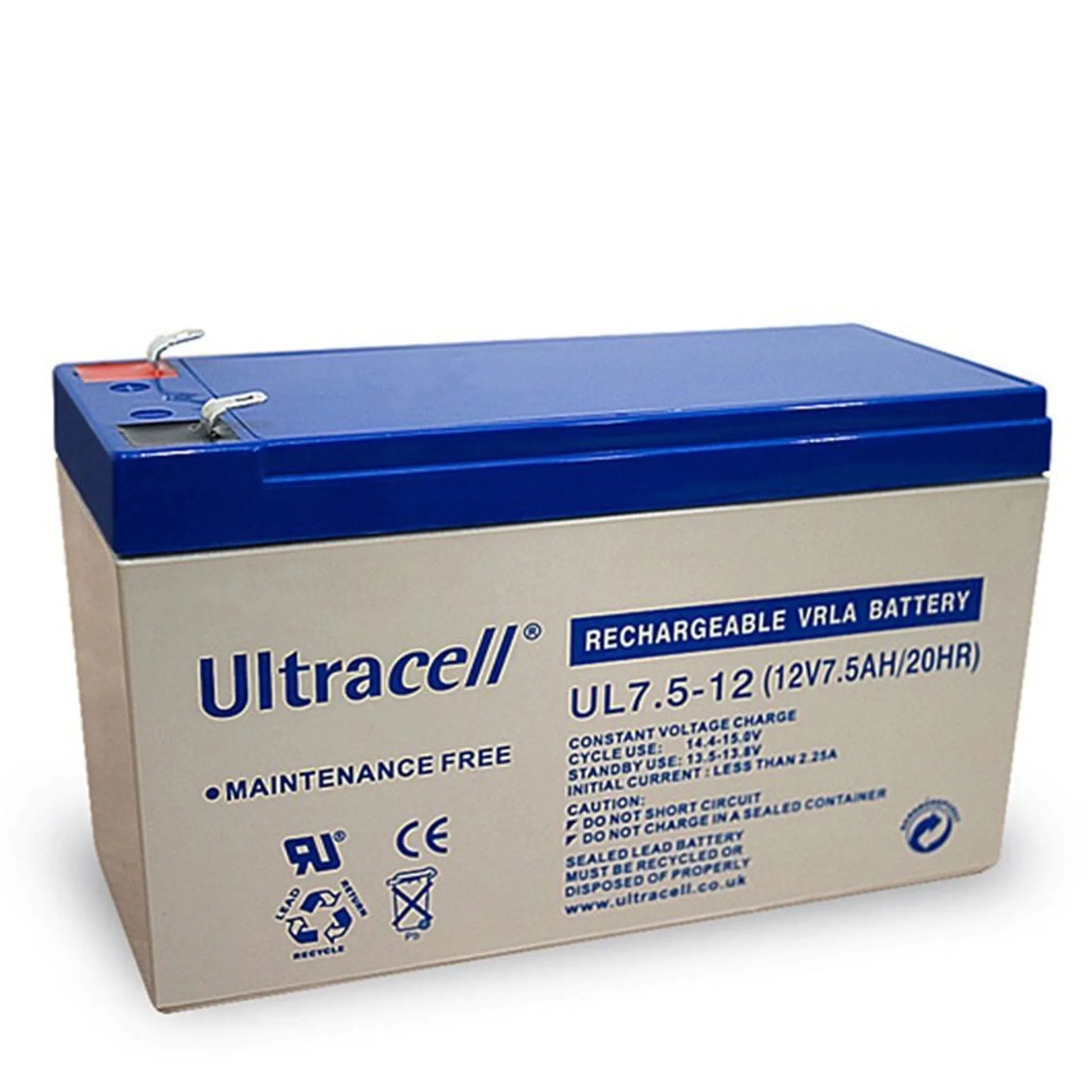 Batterie rechargeable 12v 7.5ah ul7.5 12 accu plomb 7ah 7.2ah gel solaire accumulateur etanche - ECLATS DESTOCKAGE