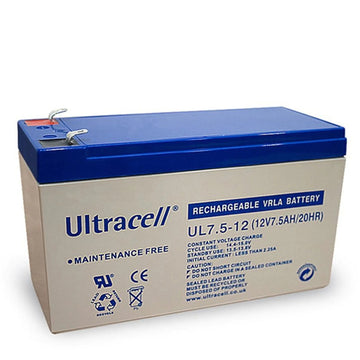 Batterie rechargeable 12v 7.5ah ul7.5 12 accu plomb 7ah 7.2ah gel solaire accumulateur etanche - ECLATS DESTOCKAGE