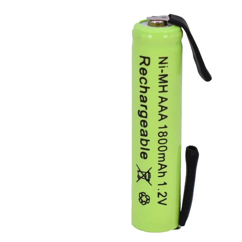 Batterie rechargeable AAA 1.2V 1800mAh Ni-imh languettes soudage pour rasoir brosse dent electrique ECLATS DESTOCKAGE