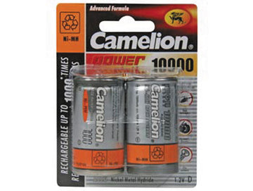 Batterie rechargeable r20 lr20 accu pile nimh type d hr20c/100 1.2v 10000mah (2pc/bl) camelion ni mh ECLATS DESTOCKAGE