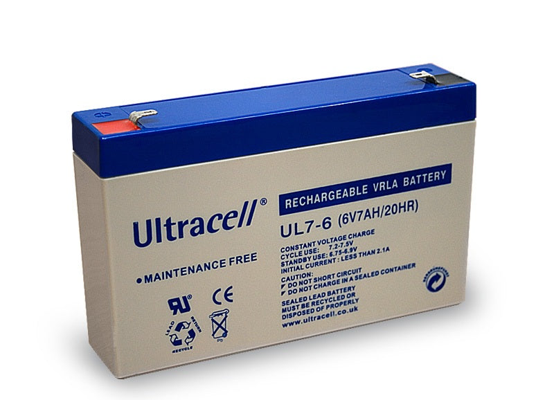 Batterie rechargeable accumulateur 6v 7ah 7.2ah 7.5ah ul7 6 plomb gel etanche - ECLATS DESTOCKAGE