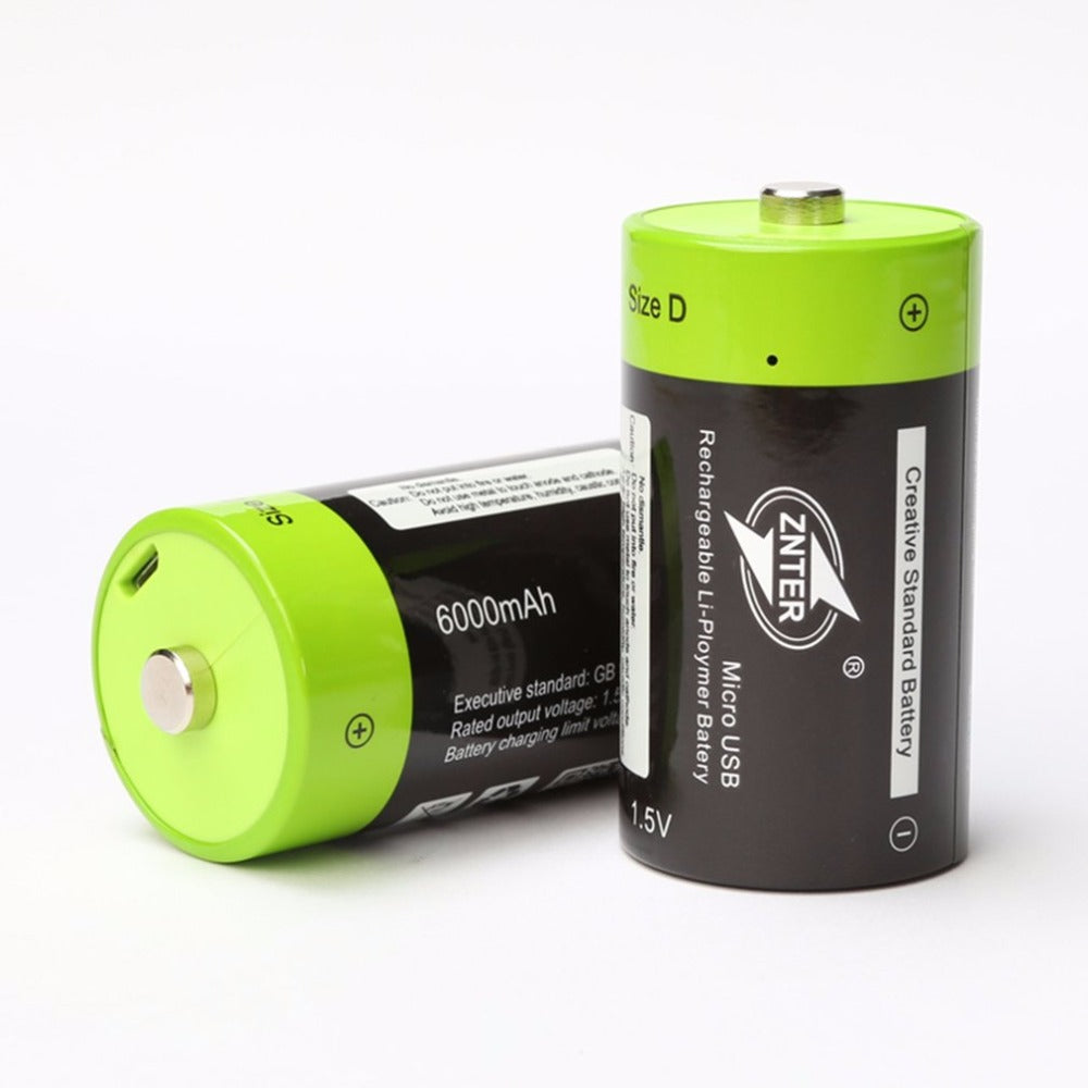 Batterie Rechargeable D lr20 ZNTER ZNT1-1-R S11 1.5v accumulateur 6000mAh USB lithium Polymère ECLATS DESTOCKAGE