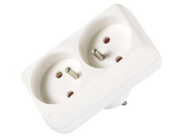 Biplite multiprise 2 fiches euro secteur doubleur 16a 220v electrique 2 entrees eb2eu netbp2 485190 ECLATS DESTOCKAGE