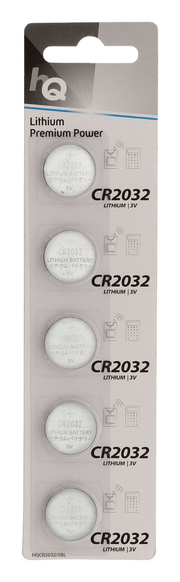 Blister 5 piles bouton lithium hq-cr2032 3v capacite 230ma alimentation tension ECLATS DESTOCKAGE