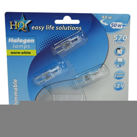 Blister de 3 ampoules halogenes 12v g6.35 40w equivalent 50w halo-e-safe caps ECLATS DESTOCKAGE