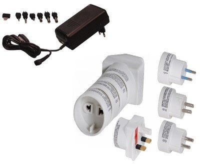 Bloc d alimentation + 4 adaptateurs universel 3v 4.5v 6v 7.5v 9v 12v alim 220v 1.5a 2a 18w - ECLATS DESTOCKAGE
