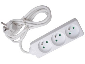 Bloc Multiprise 3 Prises electrique sans parafoudre 1,5 m - ECLATS DESTOCKAGE