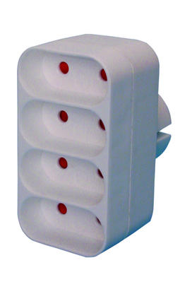 Bloc multiprise electrique 4 prises secteur euro quadriplite 6a 220v eb14 ECLATS DESTOCKAGE