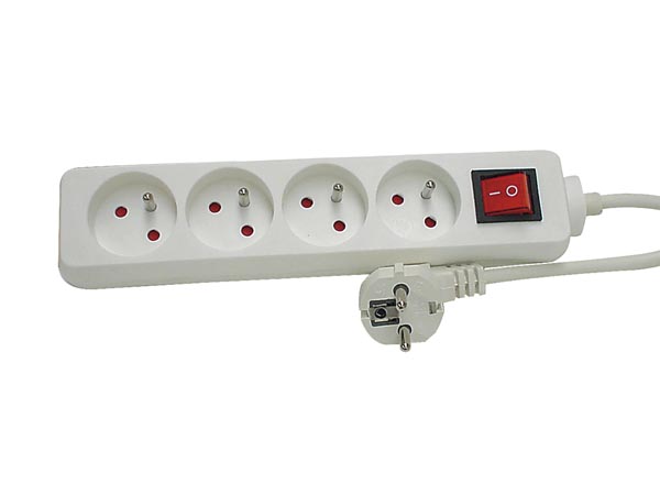 Bloc multiprises 4 prises 220v avec interrupteur electrique eb4s ECLATS DESTOCKAGE