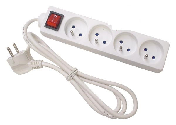 Bloc multiprises 4 prises avec interrupteur et cable 3m eb4s-3 ECLATS DESTOCKAGE