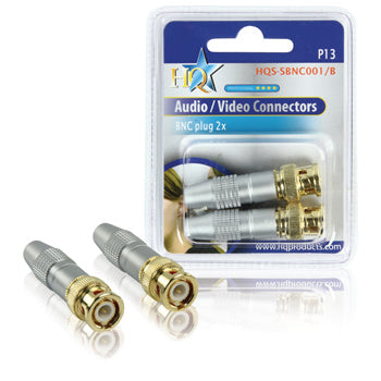Bnc male plug x 2 audio video connecteurs jaune plaque or metal hqs-sbnc001/b ECLATS DESTOCKAGE