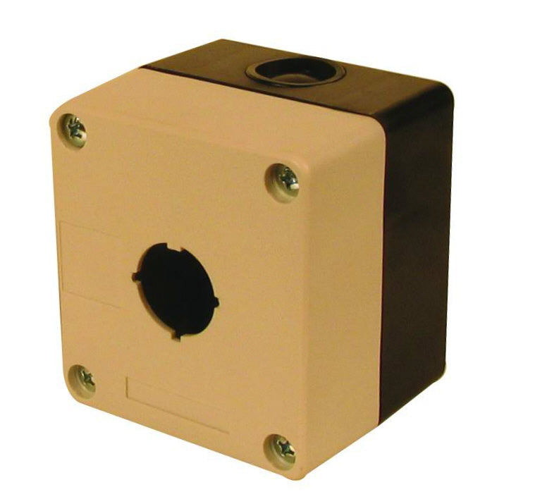 Boîtier box122 1 trou diamètre 22mm pour bouton coup de poing contact voyant bpr22 - ECLATS DESTOCKAGE