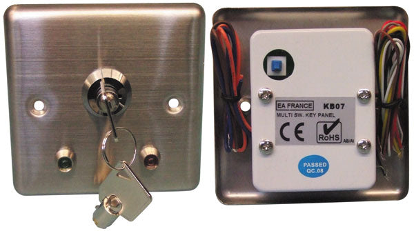 Boitier interrupteur commutateur commande serrure a 2 clefs marche arret coffret metal ECLATS DESTOCKAGE