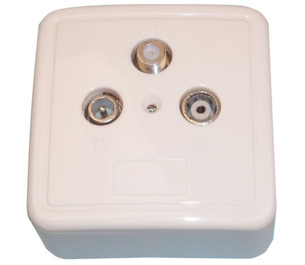 Boitier tv fm socle sat prise encastre tv fm satellite television - ECLATS DESTOCKAGE