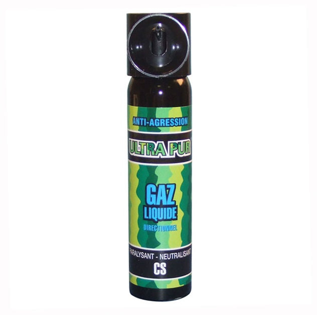 Bombe lacrymogene spray légitime défense securite police aerosol gaz paralysant cs 2% 75ml ECLATS DESTOCKAGE