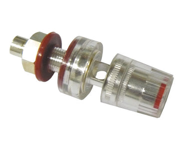 Borne sortie hp argentee bague rouge 8mm coagbhpr haut parleur conducteur diam 5 mm max diamètre 19 mm longueur 54.7 mm ECLATS DESTOCKAGE