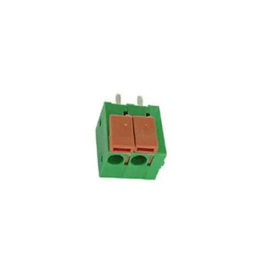 Bornier sans vis 2 poles vert au pas de 5mm screw02sl ECLATS DESTOCKAGE