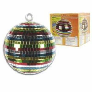 Boule a facette multicolore 15cm avec anneau - ECLATS DESTOCKAGE