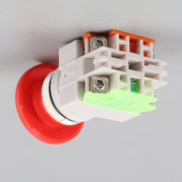 Bouton arrêt urgence no nf 22mm pour boit1 securite - ECLATS DESTOCKAGE