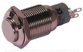 Bouton poussoir bleu monostable unipolaire lumineux CODS3012B Nickel laiton chromé ECLATS DESTOCKAGE