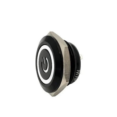 Bouton-poussoir extra plat NO NF métal 22mm 2A 250VAC étanche lumière Led momentané 12V blanc ECLATS DESTOCKAGE