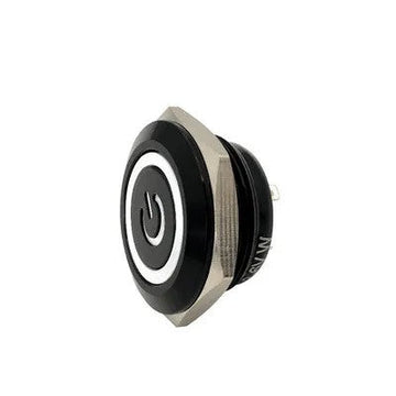 Bouton-poussoir extra plat NO NF métal 22mm 2A 250VAC étanche lumière Led momentané 12V blanc ECLATS DESTOCKAGE