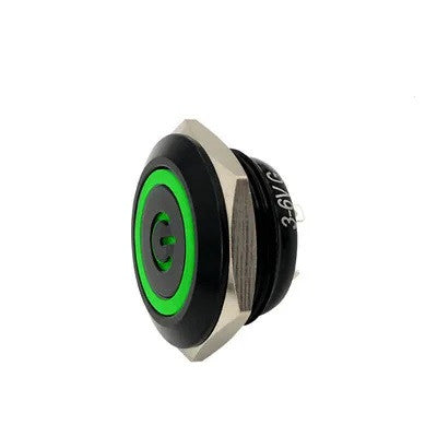 Bouton-poussoir extra plat NO NF métal 22mm 2A 250VAC étanche lumière Led momentané 12V vert ECLATS DESTOCKAGE