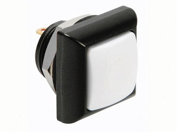 Bouton poussoir métallique carré avec capuchon blanc  1p spst off (on) r1397w ECLATS DESTOCKAGE